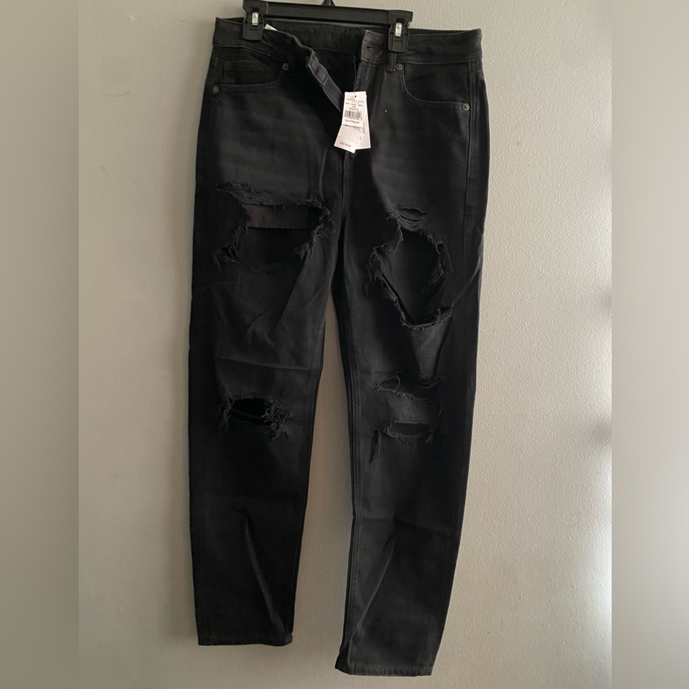 Black AE High Rise Mom Jeans